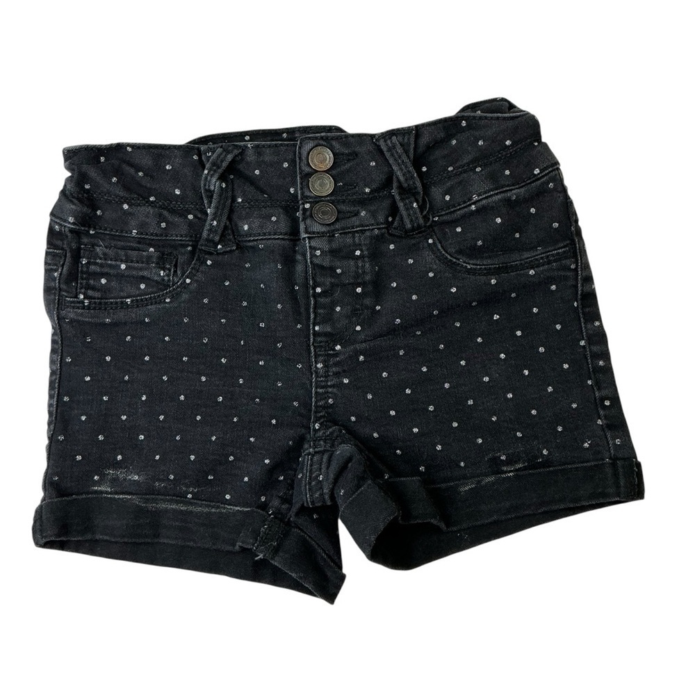 Girls Shorts Clothing Bundle Lot of 3 Blue Denim Black Polka Dot Turquoise Sz 8 - Picture 6 of 13